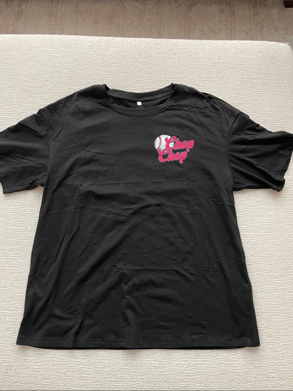 Chop Chop Atlanta Baseball Black Graphic Crewneck T‑Shirt